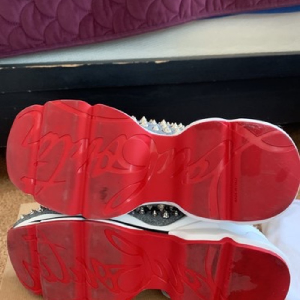 ✅SOLD✅CLouboutin Spiky Sock Donna Flat Neo LameSpike Gem - Picture 5 of 9